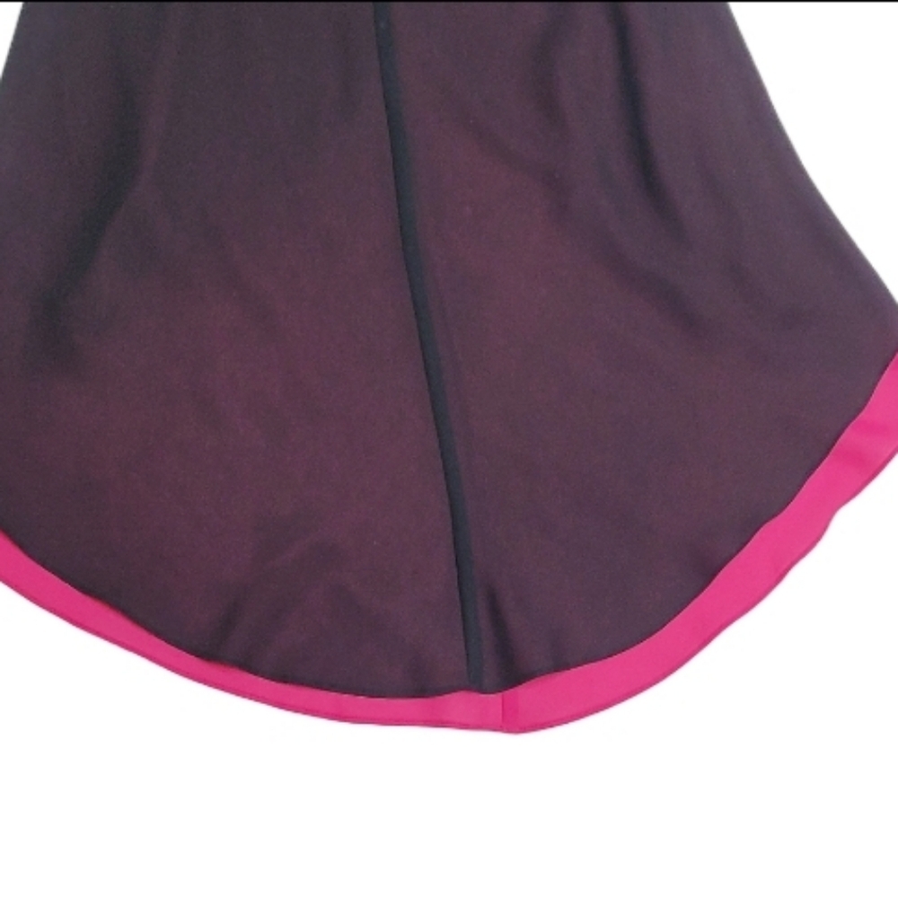 Vintage Zum Zum MCR Black Pink Chiffon Ruffle Sweetheart Neckline Hi-low Dress 6 - Picture 8 of 11